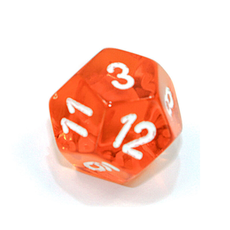 Single Transparent 16mm D12 Dice - Random Colour