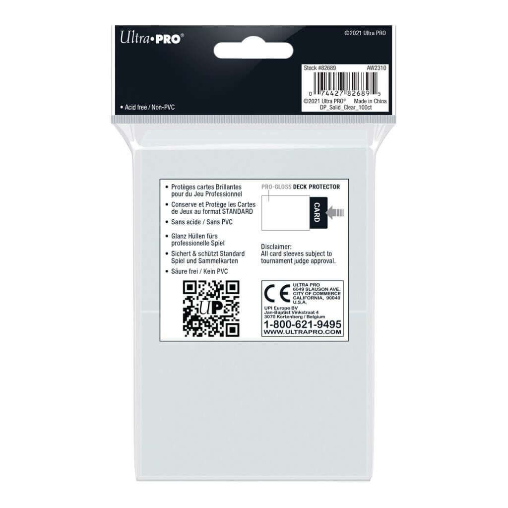 Ultra-Pro Deck Protector Sleeves: Clear (100) 66 x 91mm