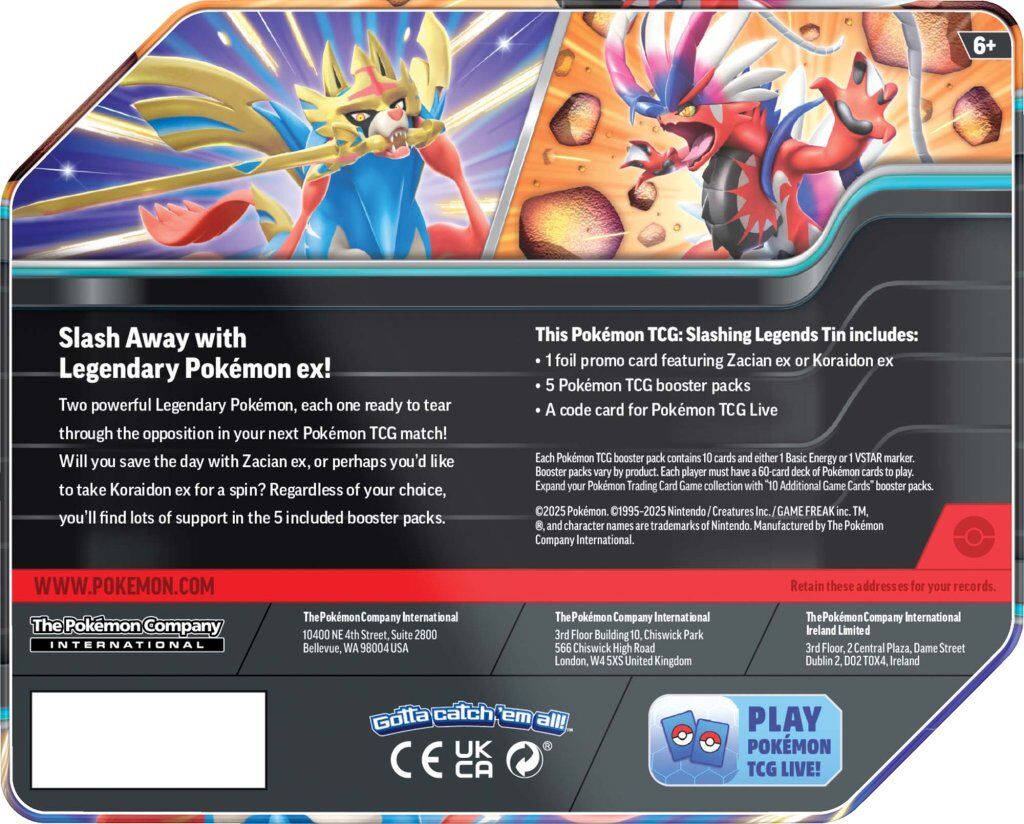 Pokémon TCG: Slashing Legends Tin