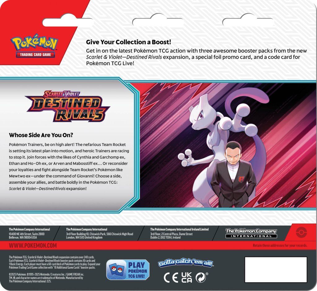 Pokemon TCG: Scarlet & Violet Destined Rivals Three Booster Blister