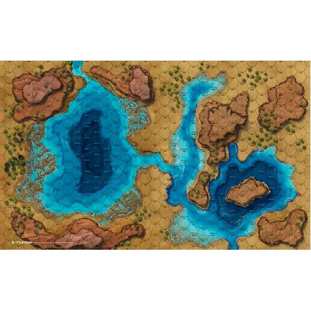 BattleTech: Savannah - Large Lakes BattleMat
