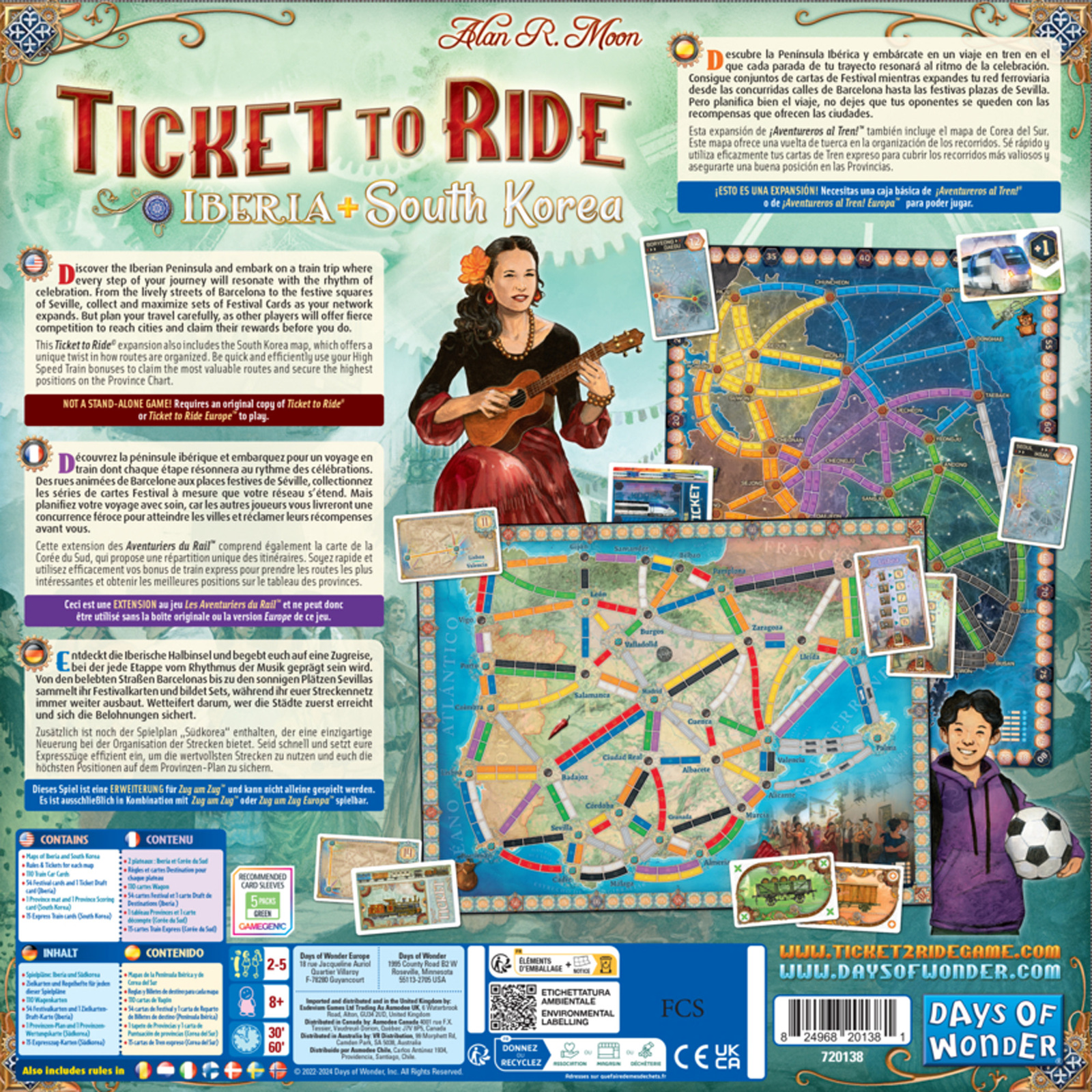 Ticket to Ride Map Collection 8: Iberia & South Korea Expansion