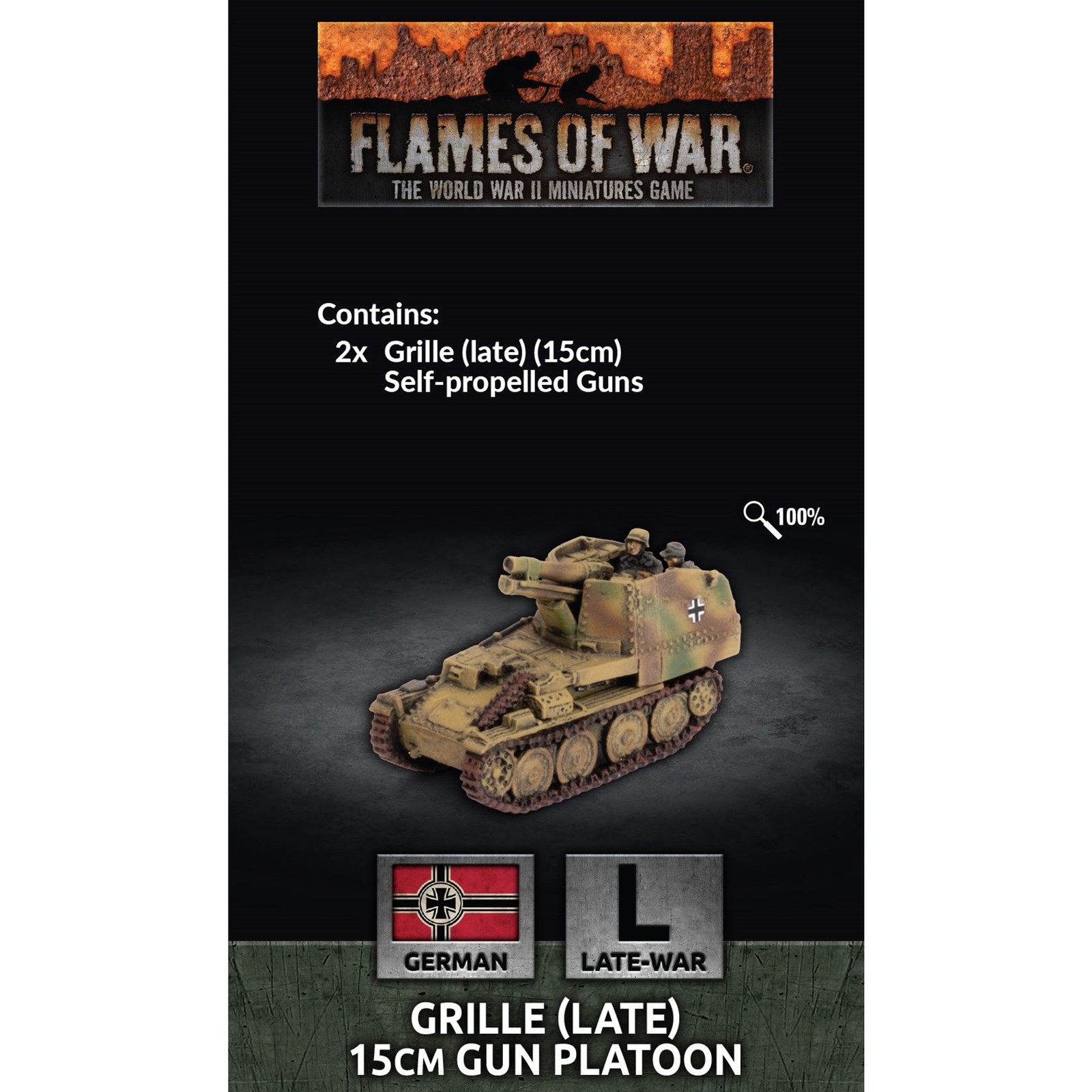 Flames of War: German: Grille (late) (15cm) Gun Platoon (2 x figures)