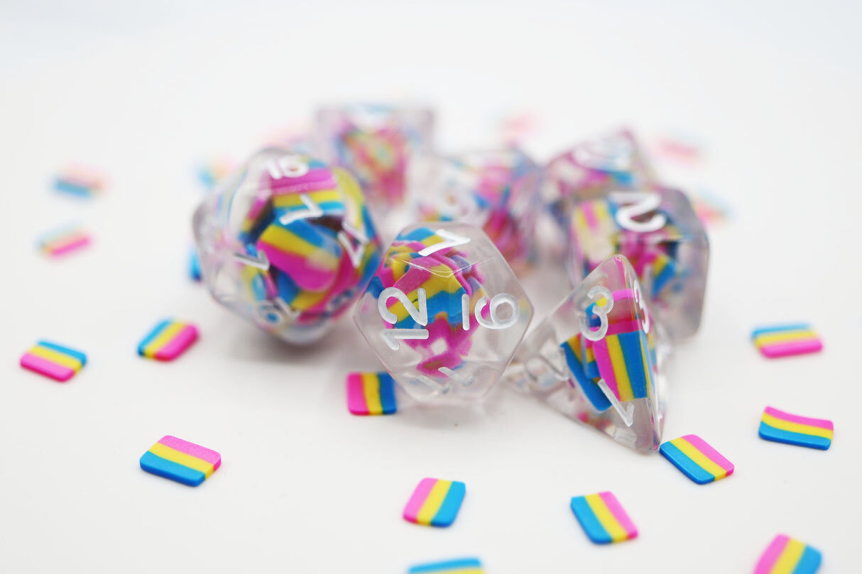 Pansexual Flag RPG Dice Set