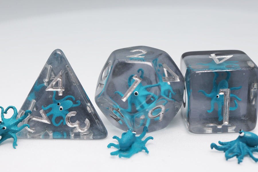 Teal Octopus RPG Dice Set