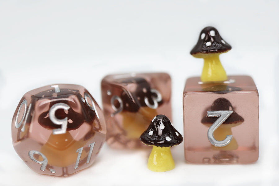 Coffee Mushroom RPG Dice Set