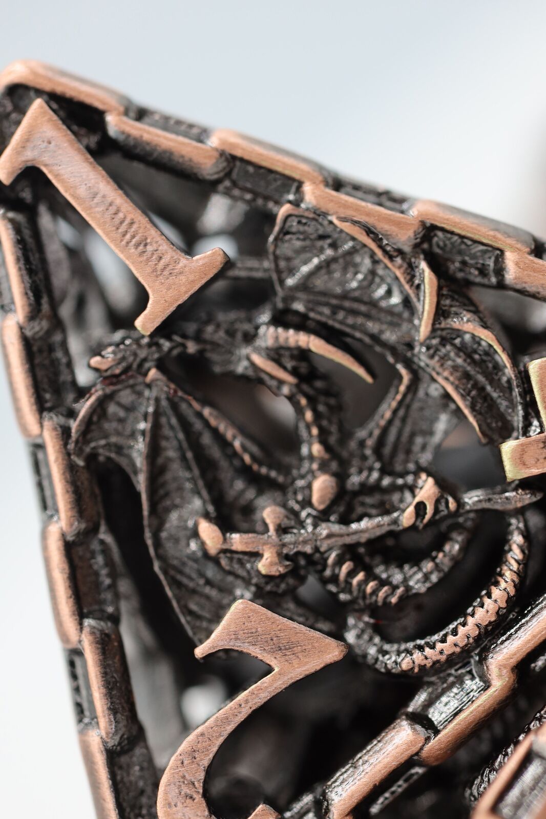 Chained Dragon: Copper - Hollow Metal RPG Dice Set
