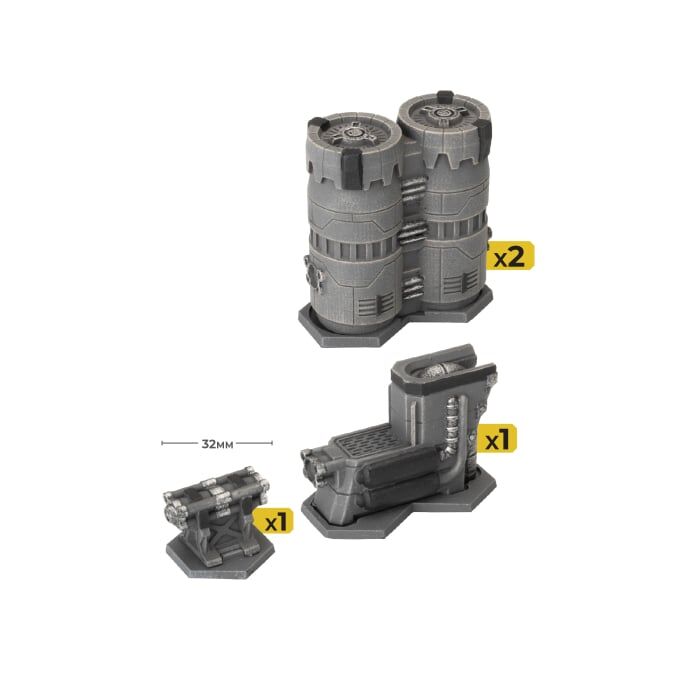 Hextech: Industrial Fluidworks: Small Storage Tanks (x2)