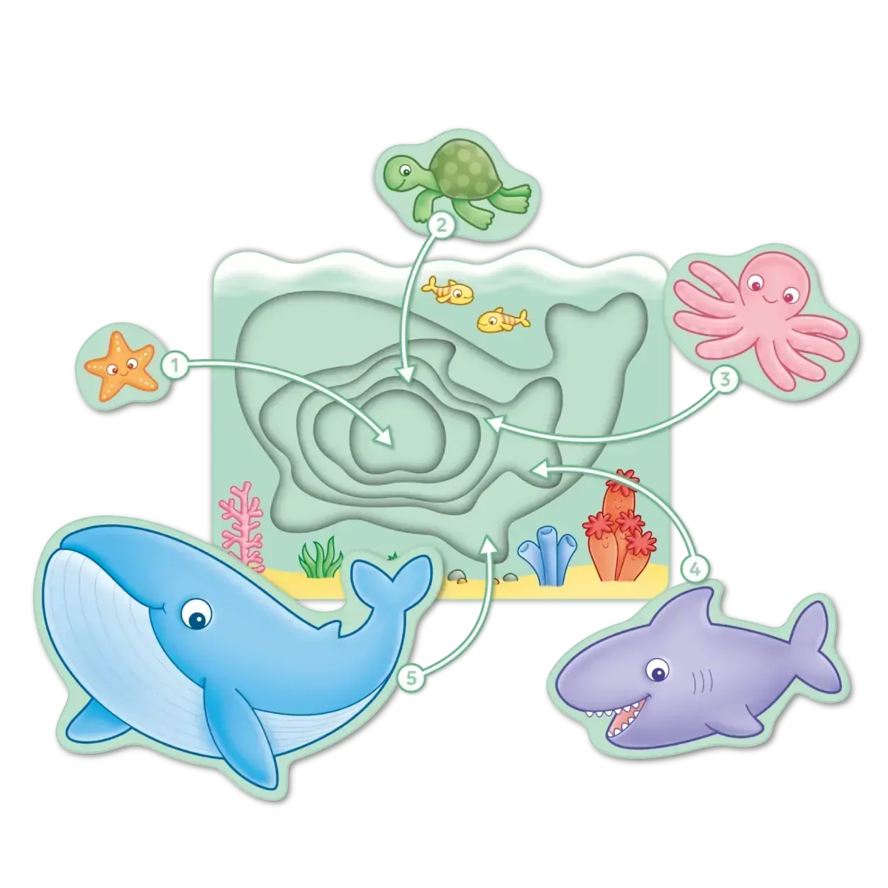 Under The Sea Wooden Nesting Puzzle