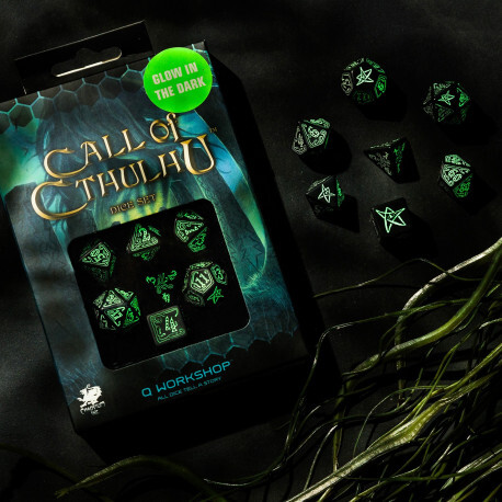 Call of Cthulhu Roleplaying Dice Set (7) - Black/Glow-in-Dark