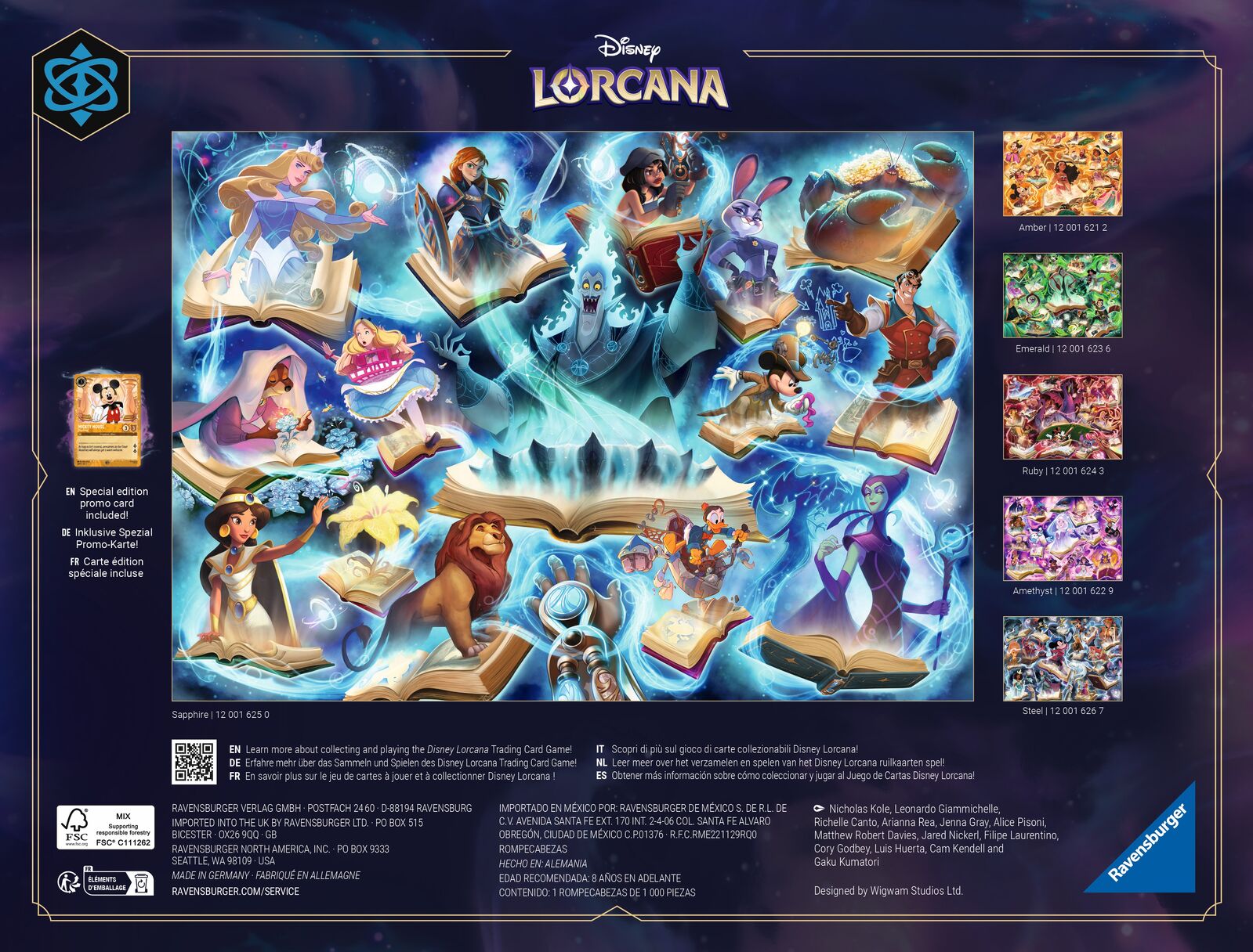 Disney Lorcana Sapphire Jigsaw Puzzle 1000pc