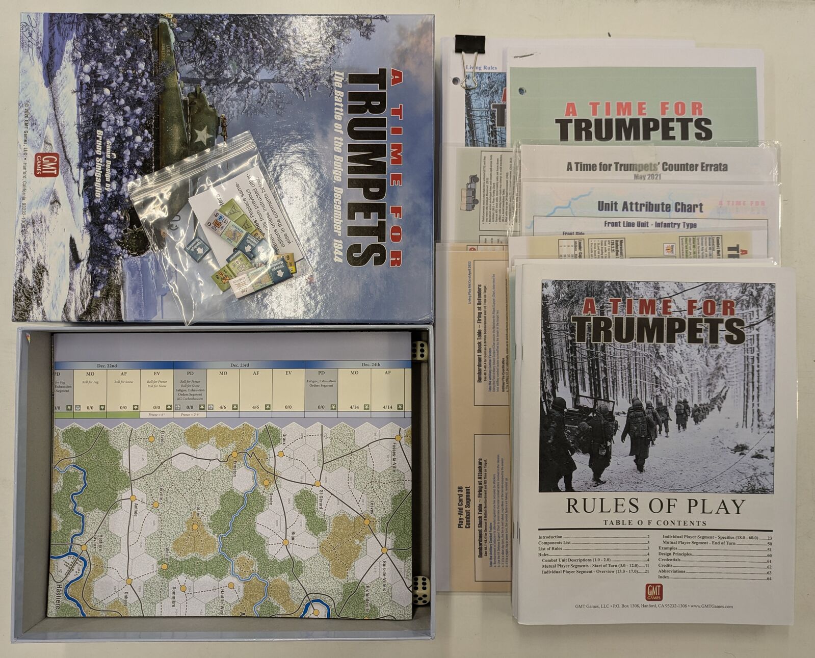 A Time for Trumpets: The Battle of the Bulge, Decembaer 1944 & Errata Counters (Second Hand)