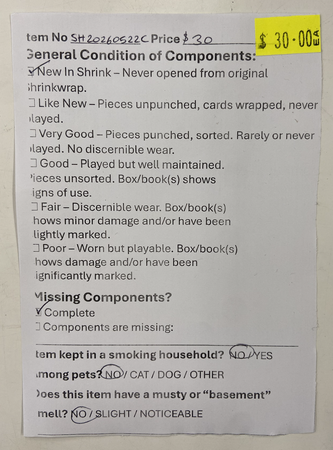 Dirty Laundry (second hand)