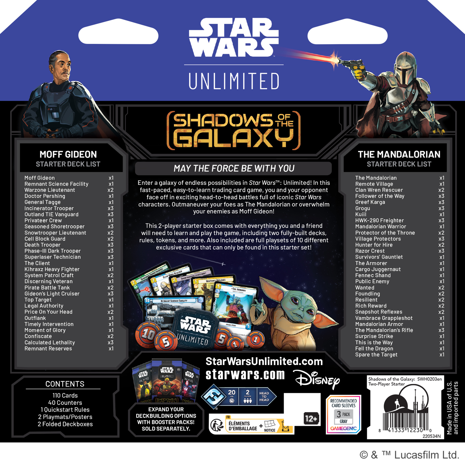 Star Wars Unlimited: Shadows of the Galaxy Two Player Starter