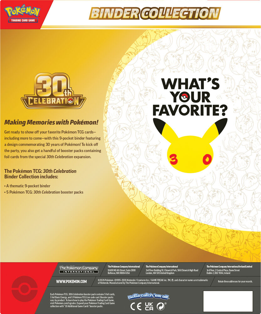 Pokémon TCG: 30th Celebration Binder Collection