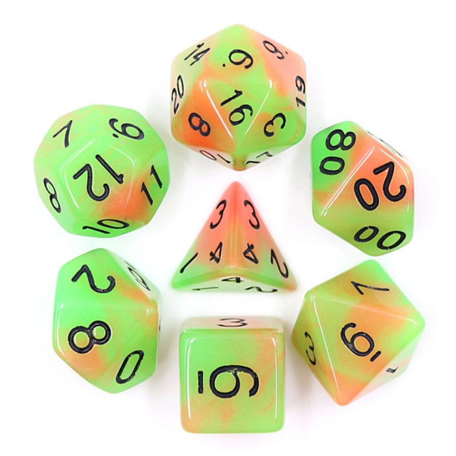Glow in the Dark Mango RPG Dice Set