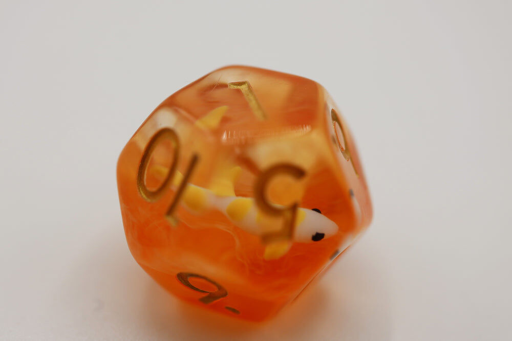 Golden Koi Fish RPG Dice Set