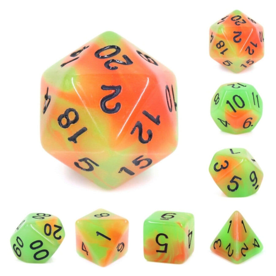 Glow in the Dark Mango RPG Dice Set