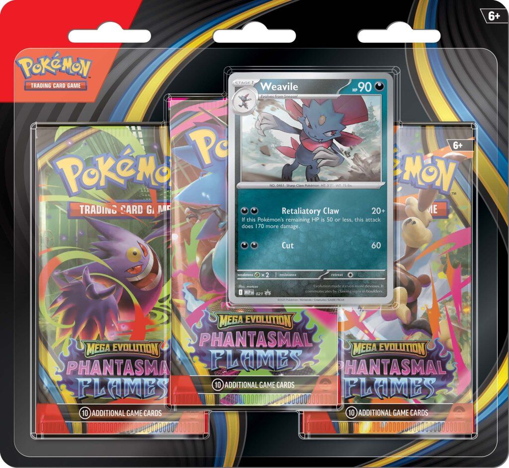 Pokemon TCG: Mega Evolution - Phantasmal Flames Three Booster Blister (1)