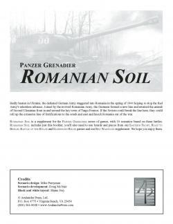 Panzer Grenadier: Romanian Soil Scenario Supplement