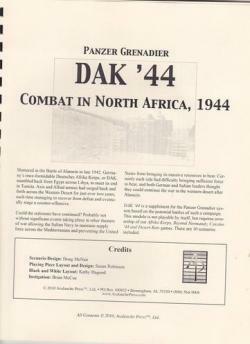 Panzer Grenadier: DAK '44 - Combat in North Africa 1944 Scenario Supplement