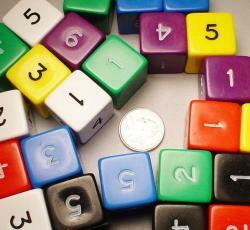 Jumbo Die 25mm Numbered D6 - Assorted Colours (Random)