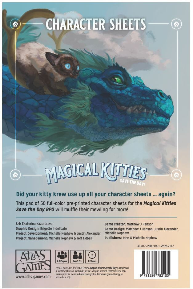 Magical Kitties Save the Day: Kitty Character Sheets