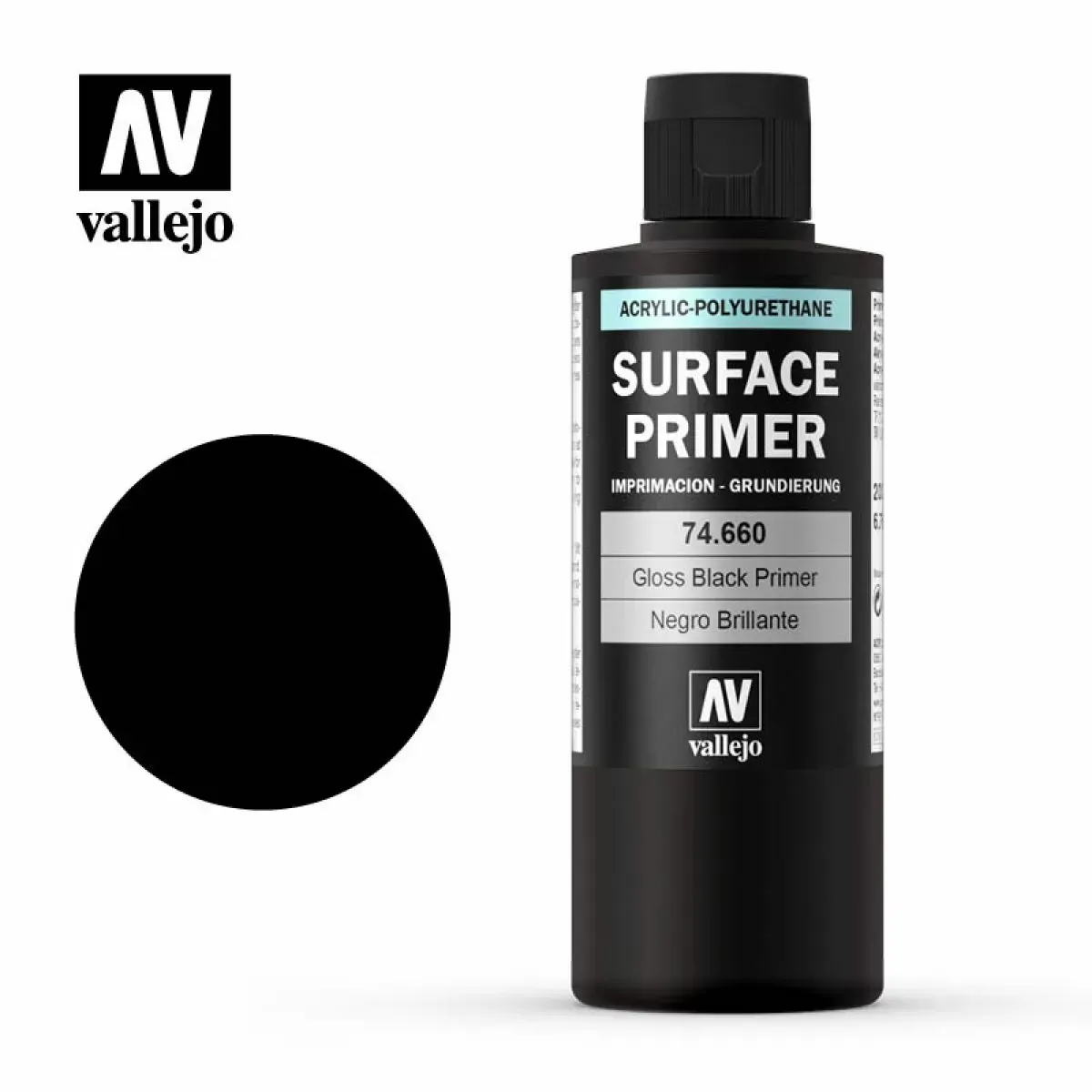 Vallejo - Surface Primer - Gloss Black Primer 200ml