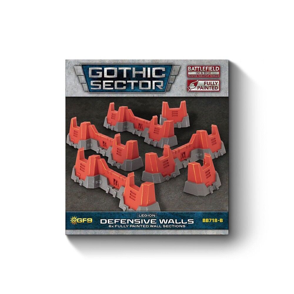 Battlefield in a Box: Gothic Sector – Legion Defensive Walls - Red Paint Scheme