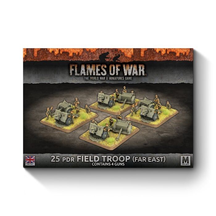 Flames of War: British: 25 pdr Field Troop (Far East) (x4)
