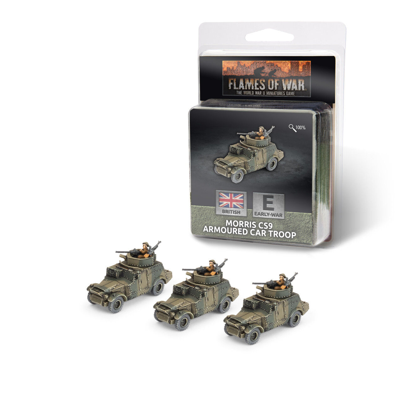 Flames of War: British: Morris CS9 Armoured Car Troop (x3)