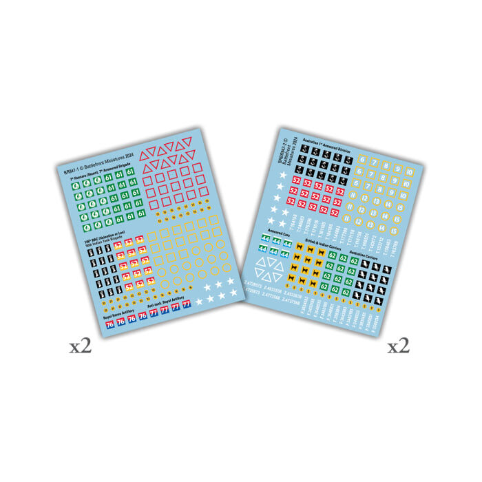 Flames of War: British Far East & Commonwealth Decals (x4)