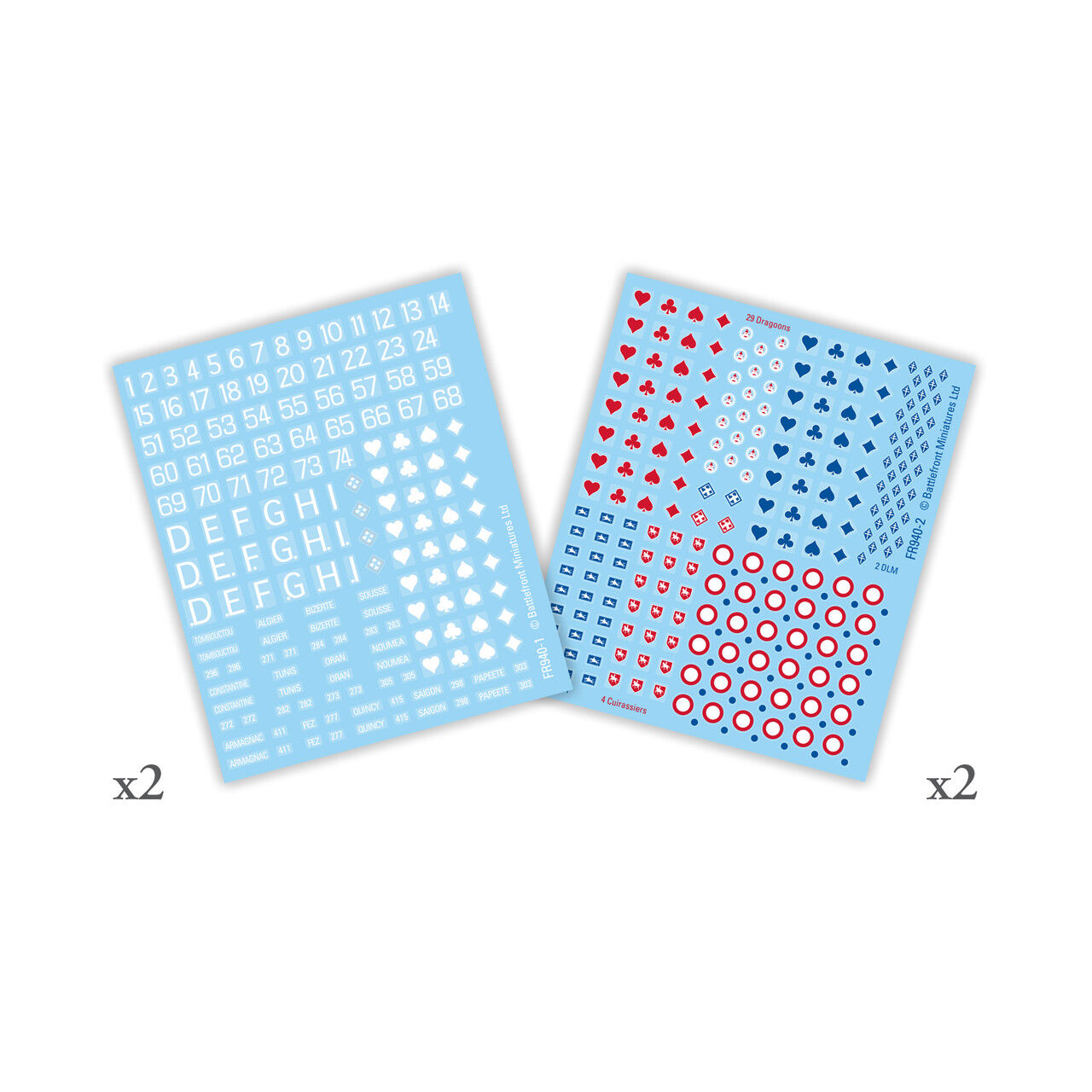 Flames of War: French: Early War Decals (x4)