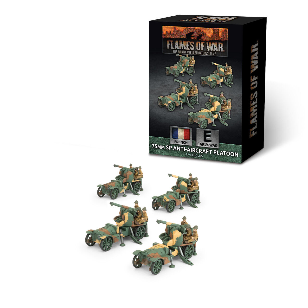 Flames of War: French: 75mm SP AA Platoon (x4)