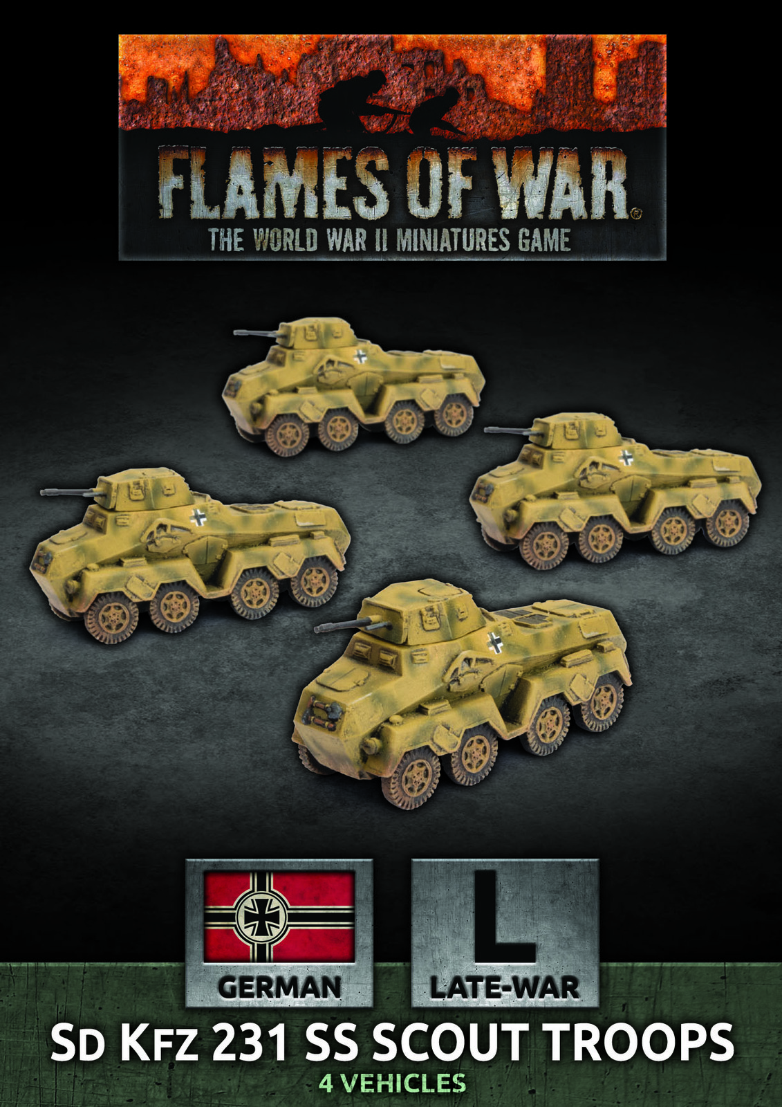 Sd Kfz 231 SS Scout Troop (x4)