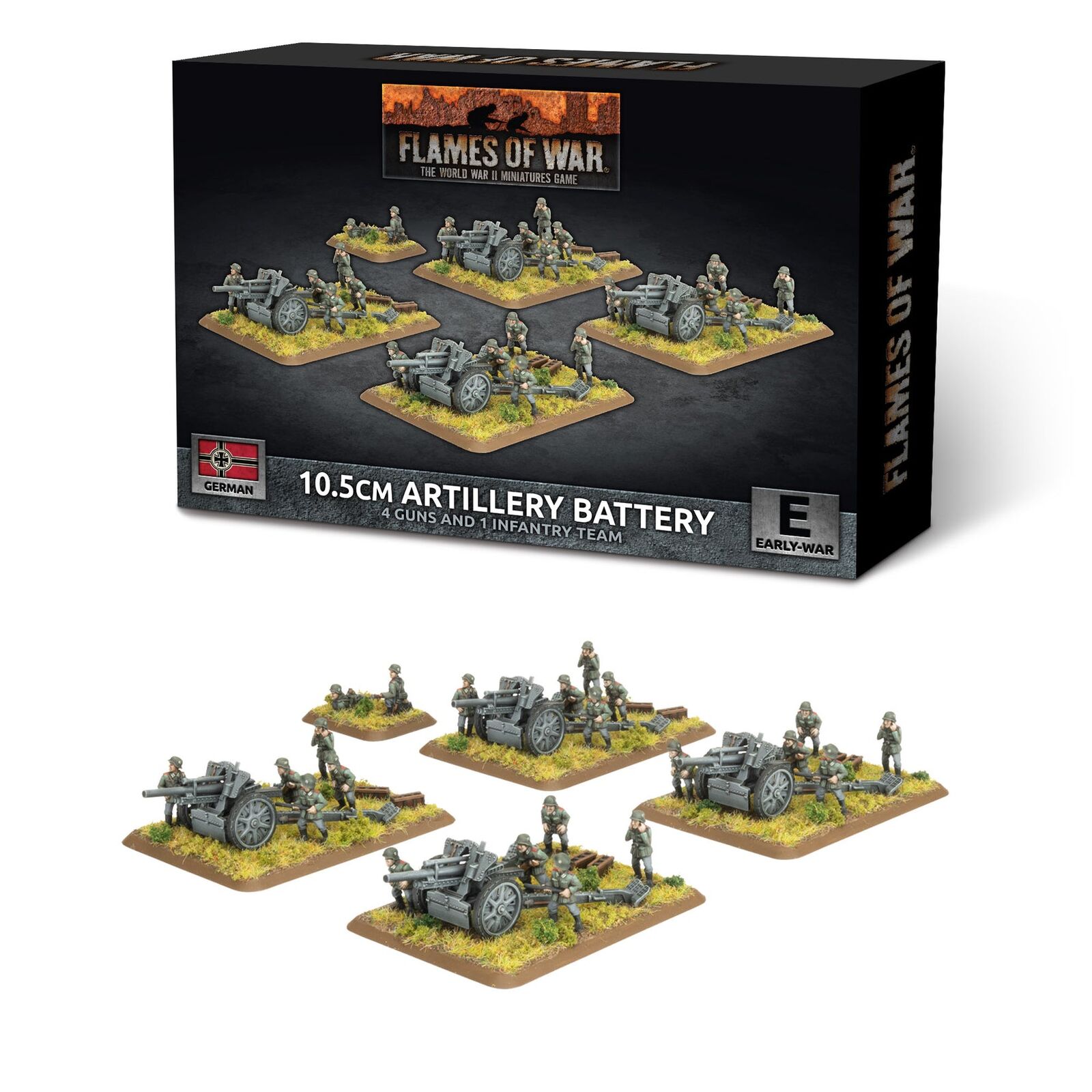 Flames of War: German: 10.5cm Artillery Battery (Early) (x4 guns)