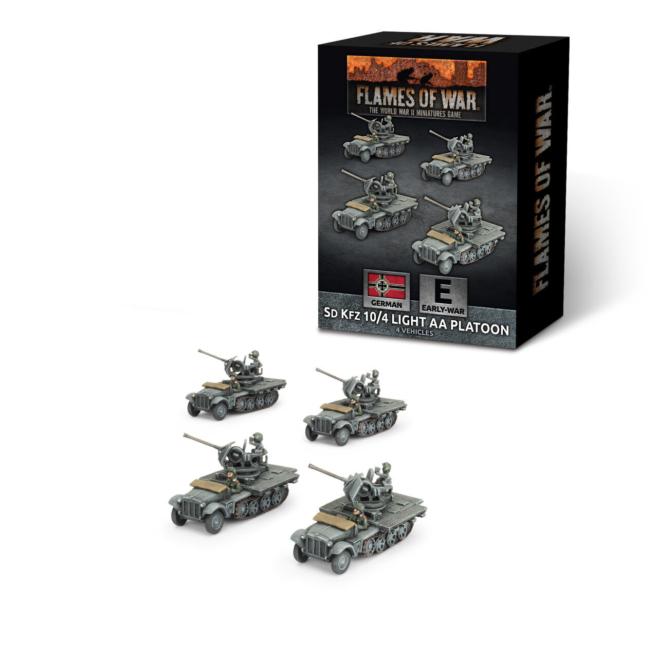 Flames of War: German: Sd Kfz 10/4 (2cm) Light AA Platoon (x4)