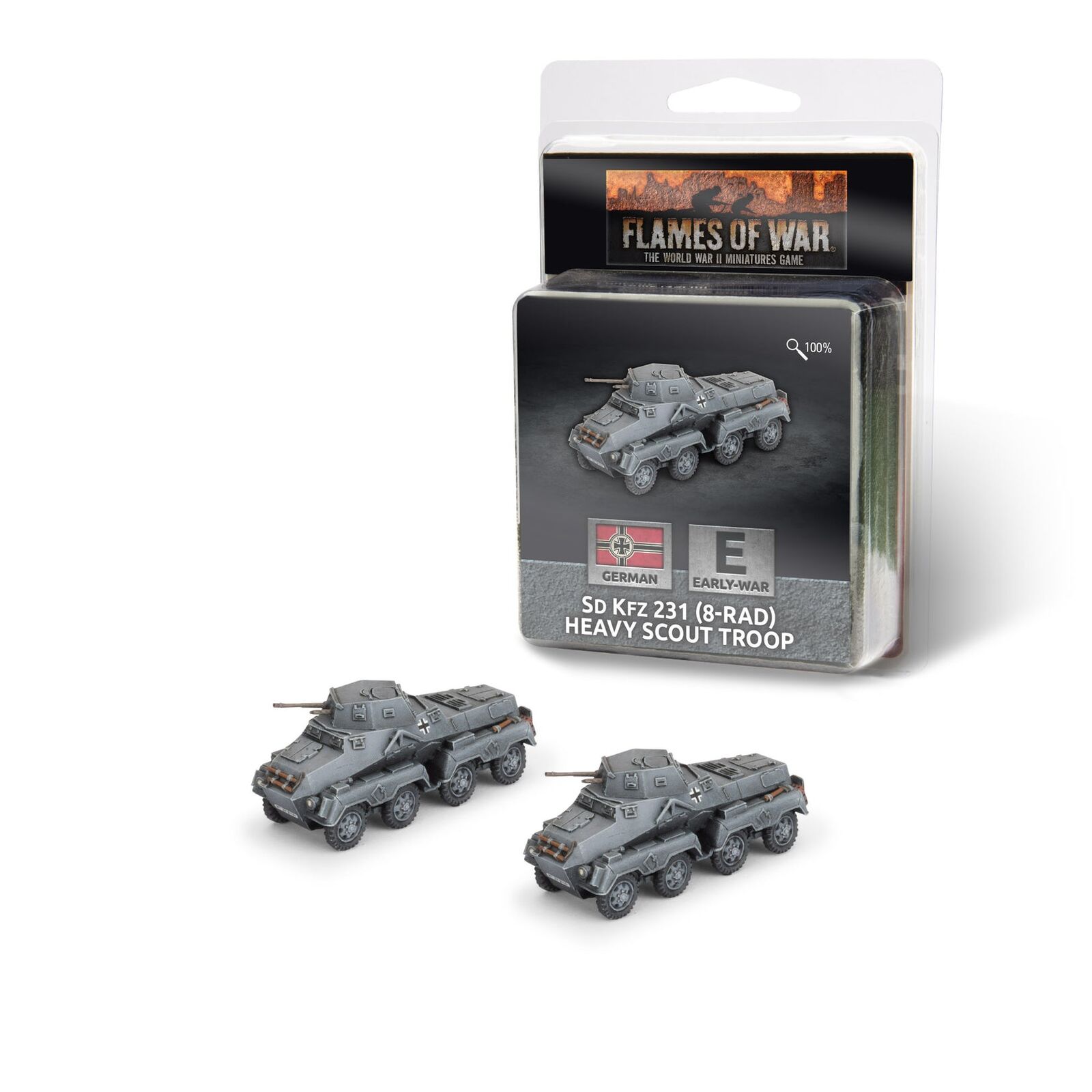 Flames of War: German: Sd Kfz 231 (8-rad) Heavy Scout Troop (x2)