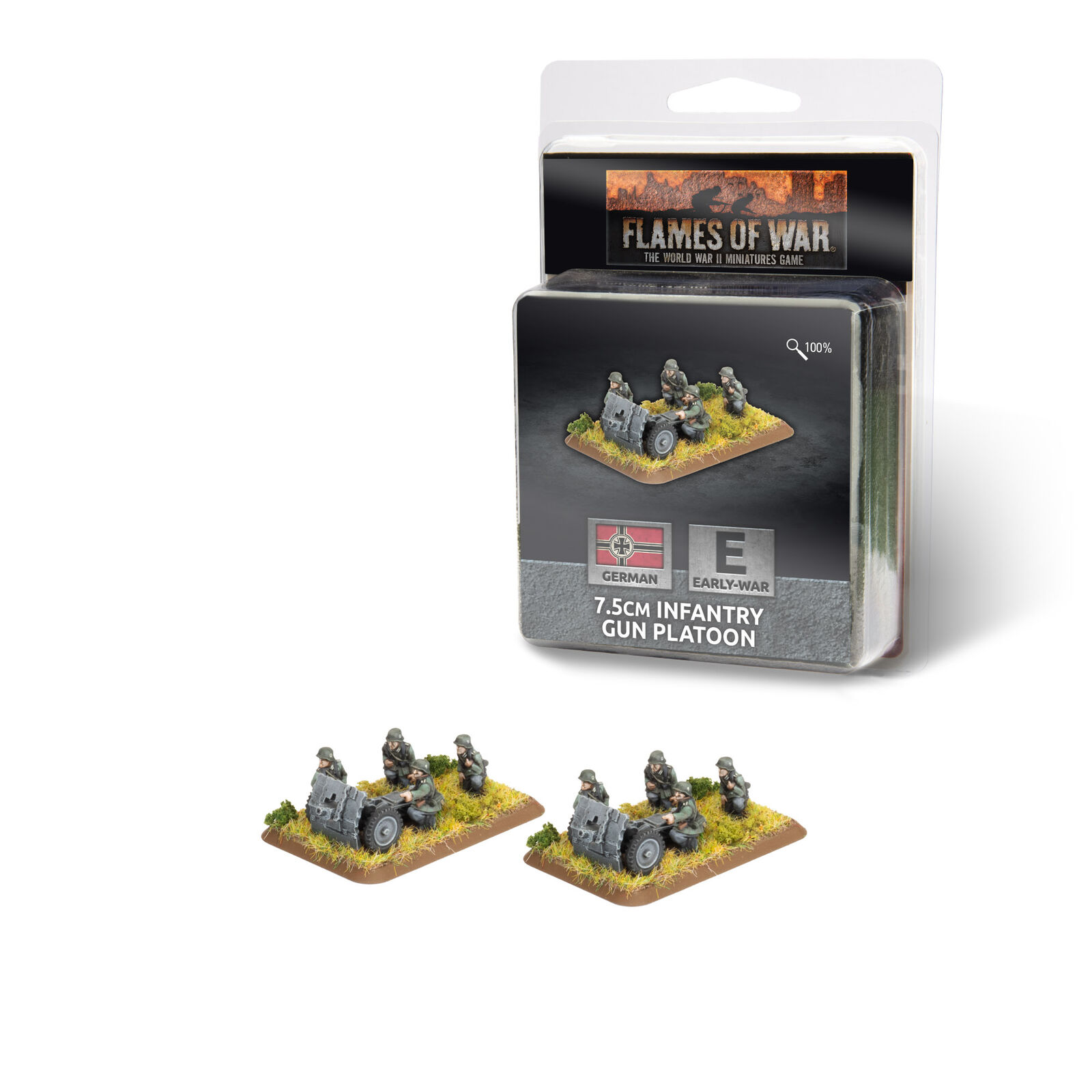 Flames of War: German: 7.5cm Infantry Gun Platoon (x2 guns)