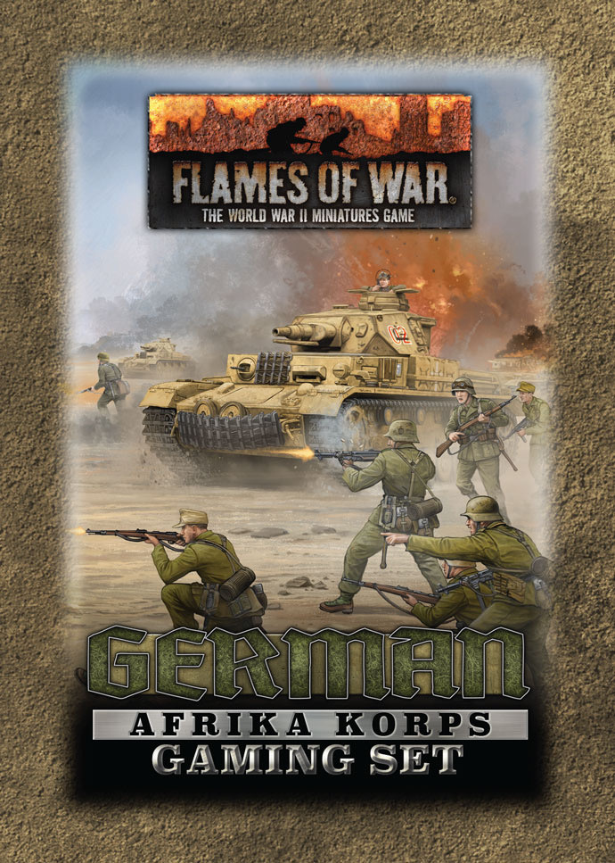 Flames of War: German Afrika Korps Tin (x20 Tokens, x2 Objectives, x16 Dice)