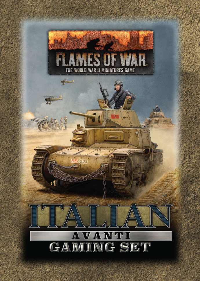 Flames of War: Italian Avanti Tin (x20 Tokens, x2 Objectives, x16 Dice)