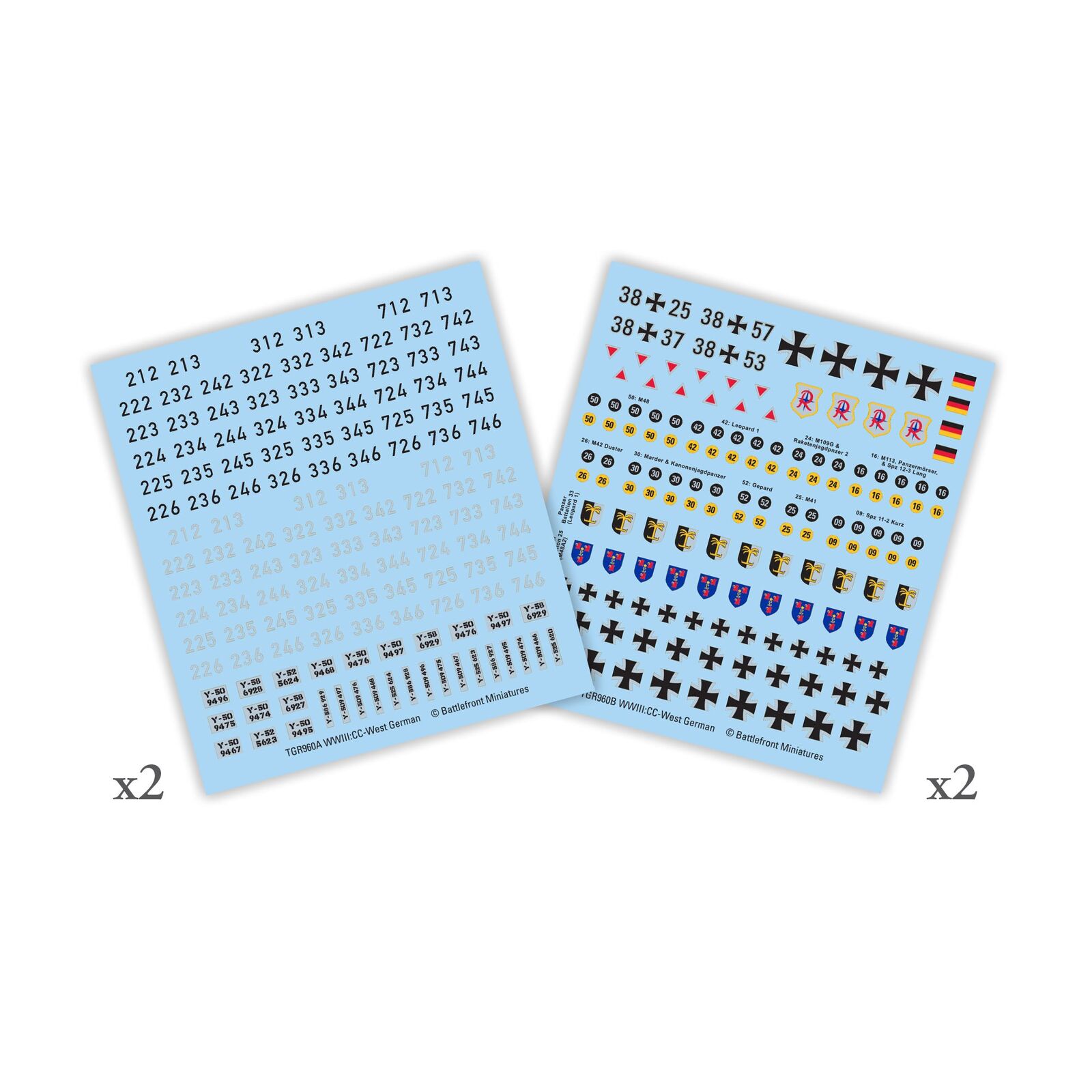 WWIII: Checkpoint Charlie West German: Decals (x4 decal sheets)