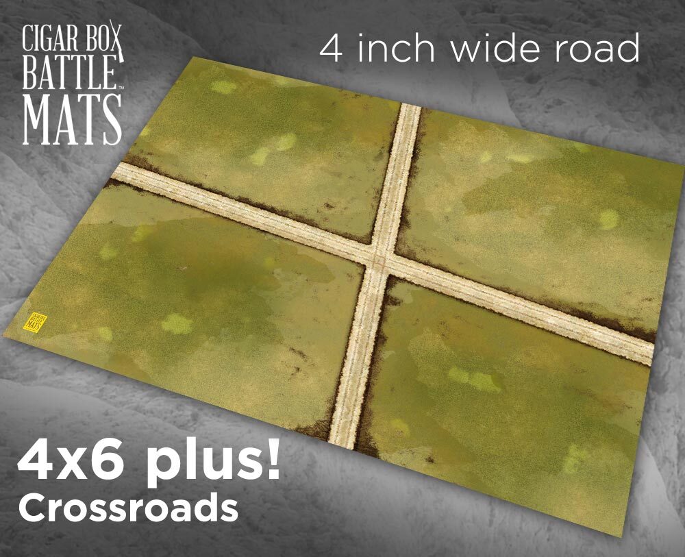 Battle Mat: 4x6 Crossroads (4 inch road)