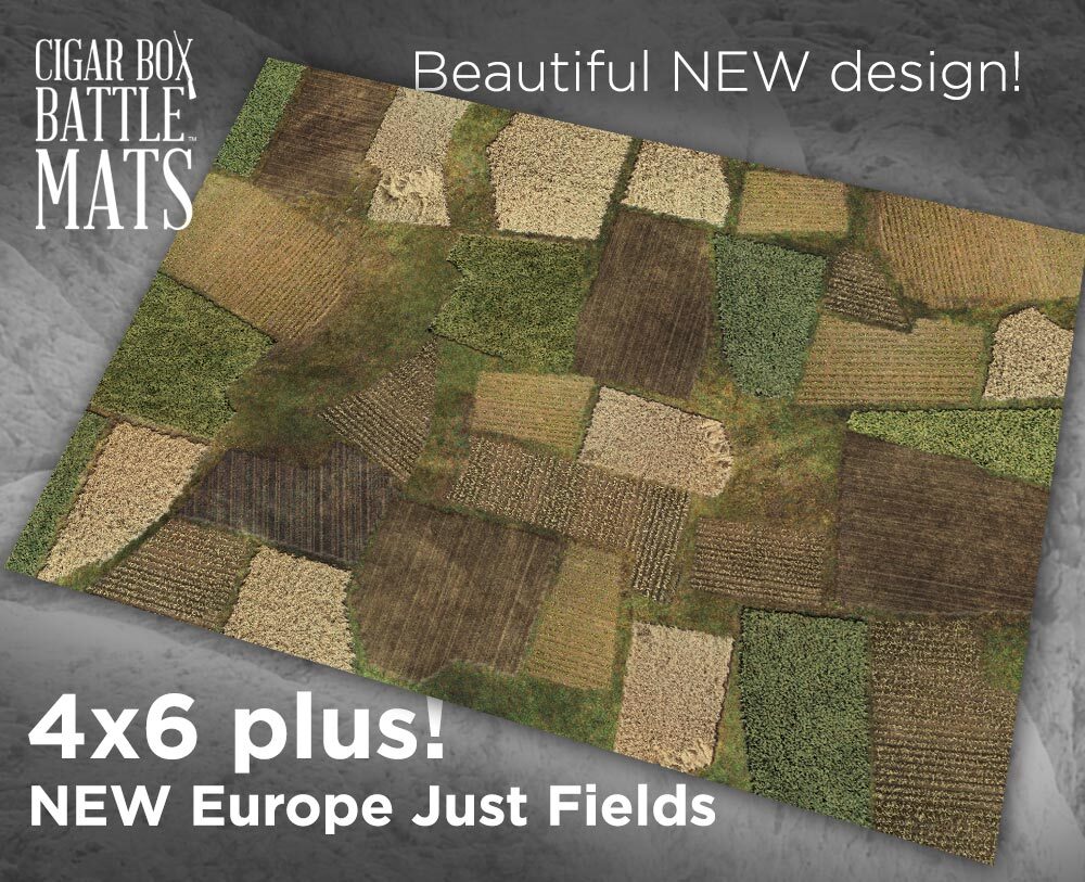 Battle Mat: 4x6 New Europe 2 - Just Fields (6-28mm Scale)