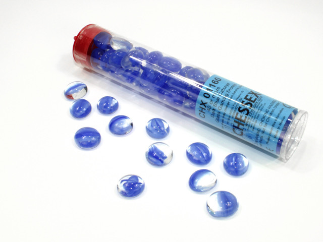 Dark Blue Catseye Glass Gaming Stones 40+