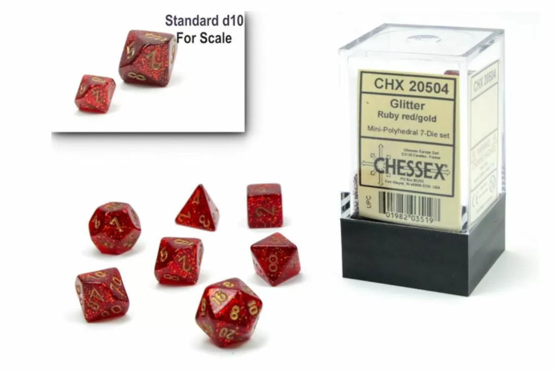 Glitter Mini Ruby Red/Gold 7-Die Set