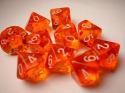 Translucent D10 Orange/White 10