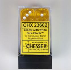 Translucent: 16mm D6 Yellow/White (12)