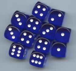 Translucent : 16mm D6 Blue (12)