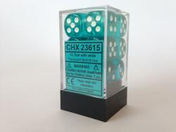 Translucent: 16mm D6 Teal/White (12)